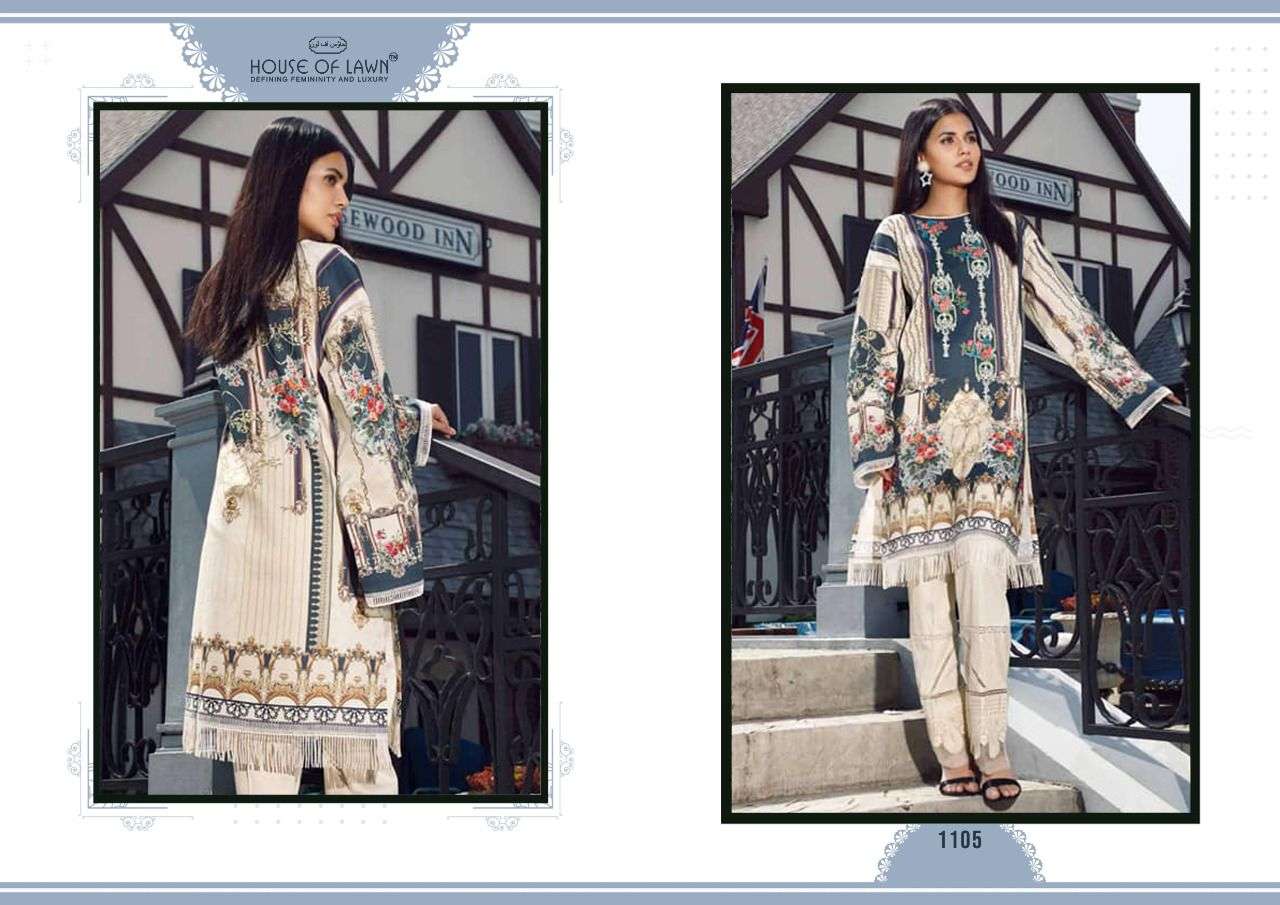 FIRDOUS VOL-2 BY HOUSE OF LAWN 1101 TO 1107 SERIES DESIGNER PAKISTANI SUITS BEAUTIFUL STYLISH FANCY COLORFUL PARTY WEAR & OCCASIONAL WEAR PURE LAWN DRESSES AT WHOLESALE PRICE