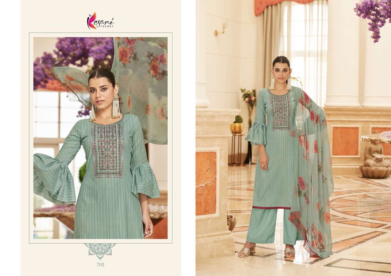 PALAK BY KESARI TRENDZ 701 TO 708 SERIES BEAUTIFUL SUITS COLORFUL STYLISH FANCY CASUAL WEAR & ETHNIC WEAR PURE CAMBRIC COTTON EMBROIDERED DRESSES AT WHOLESALE PRICE