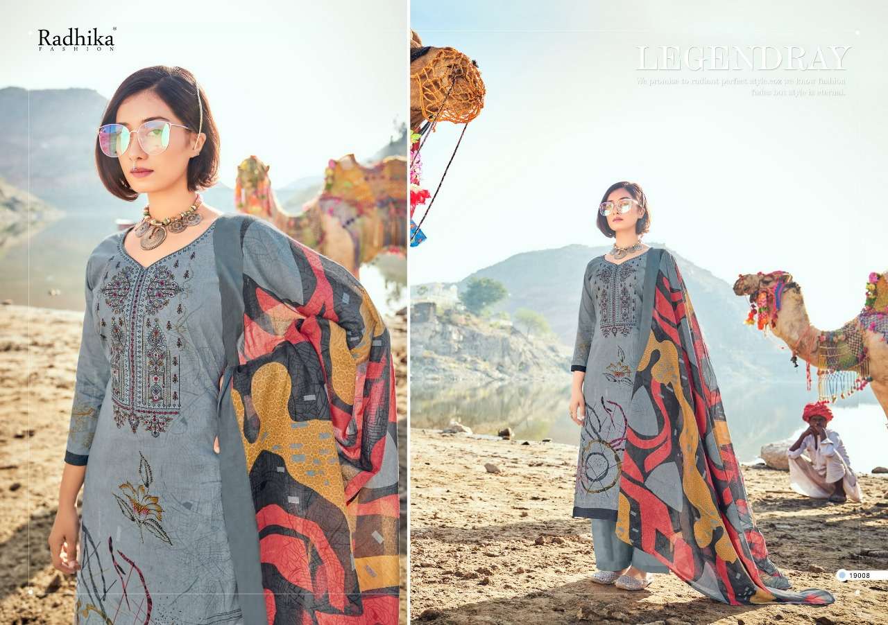 MUSSARET VOL-17 BY AZARA 19001 TO 19008 SERIES BEAUTIFUL COLORFUL STYLISH PRETTY PARTY WEAR CASUAL WEAR OCCASIONAL WEAR PURE CAMBRIC COTTON PRINT WITH EMBROIDERED DRESSES AT WHOLESALE PRICE