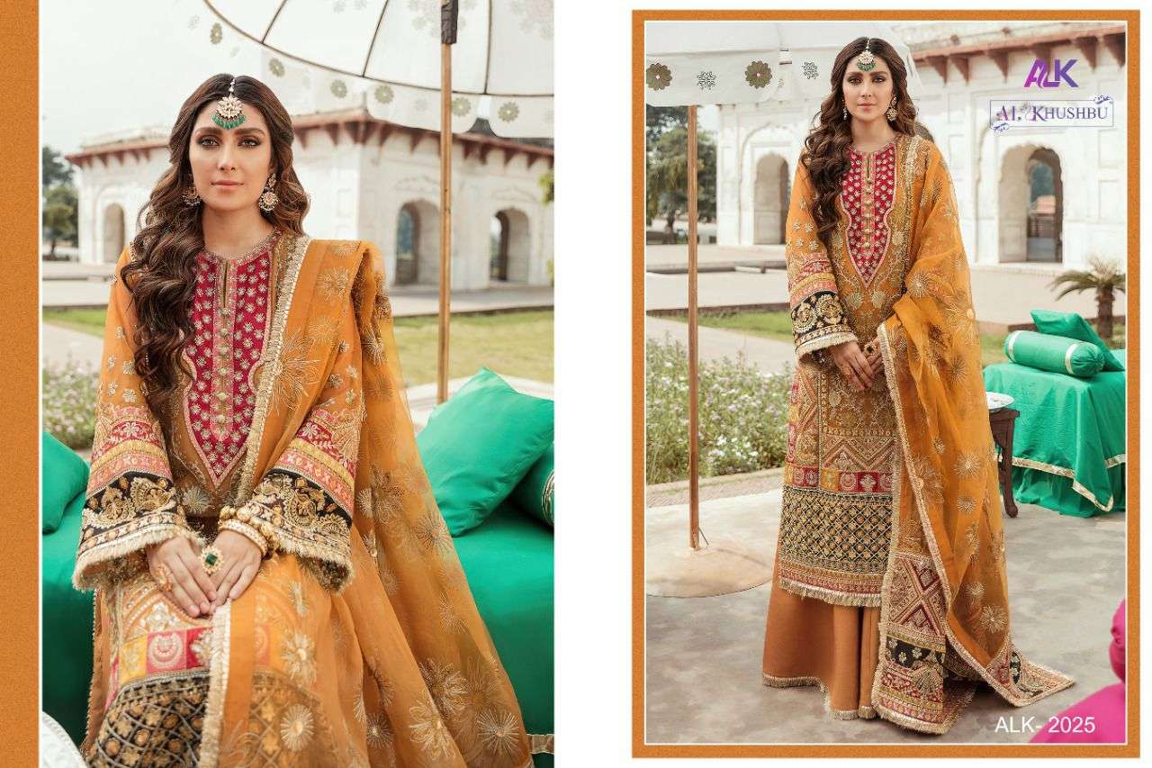 GISELE BY AL KHUSHBU 2025 TO 2027 SERIES DESIGNER PAKISTANI SUITS BEAUTIFUL STYLISH FANCY COLORFUL PARTY WEAR & OCCASIONAL WEAR FAUX GEORGETTE EMBROIDERED DRESSES AT WHOLESALE PRICE