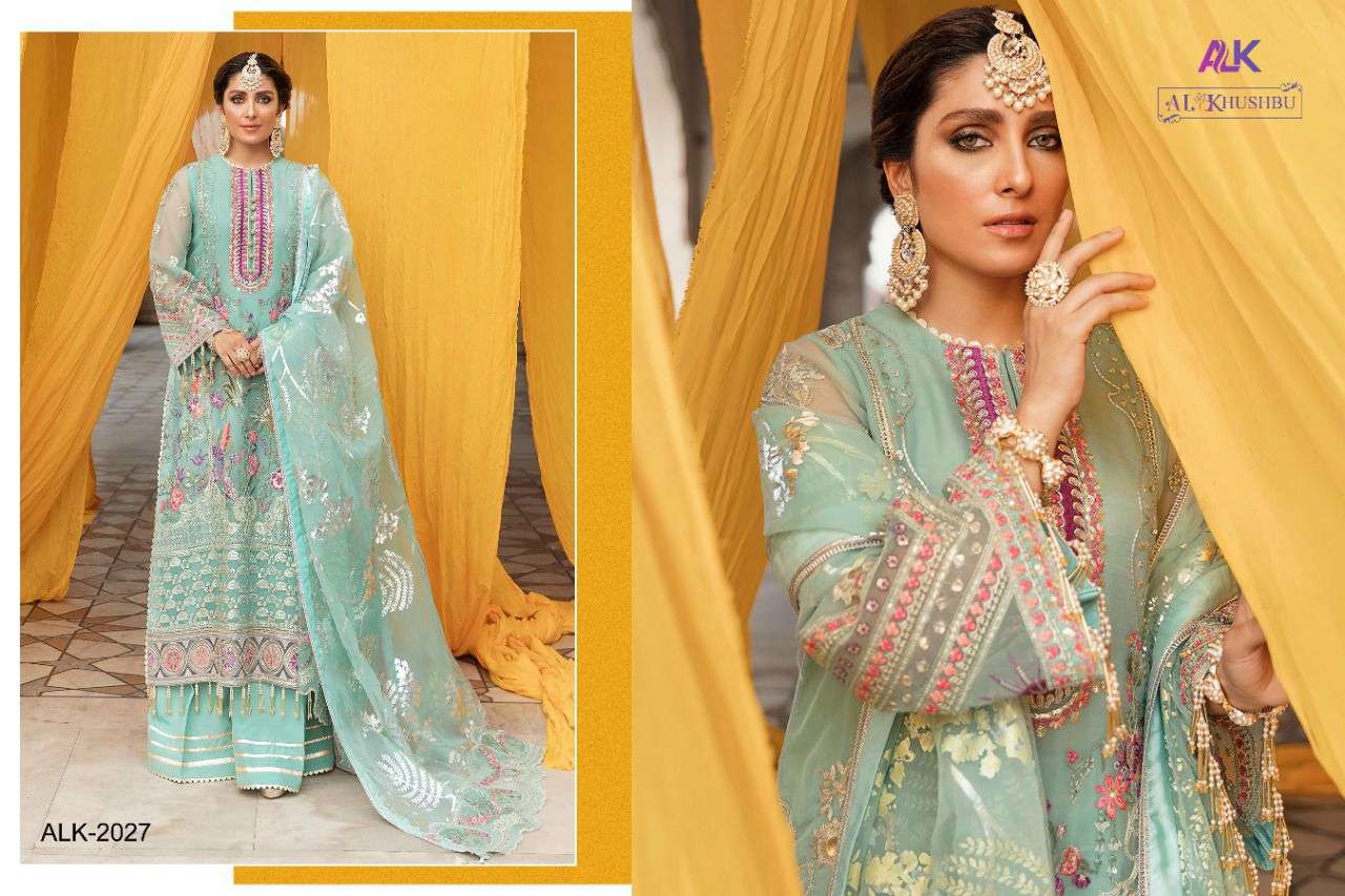 GISELE BY AL KHUSHBU 2025 TO 2027 SERIES DESIGNER PAKISTANI SUITS BEAUTIFUL STYLISH FANCY COLORFUL PARTY WEAR & OCCASIONAL WEAR FAUX GEORGETTE EMBROIDERED DRESSES AT WHOLESALE PRICE