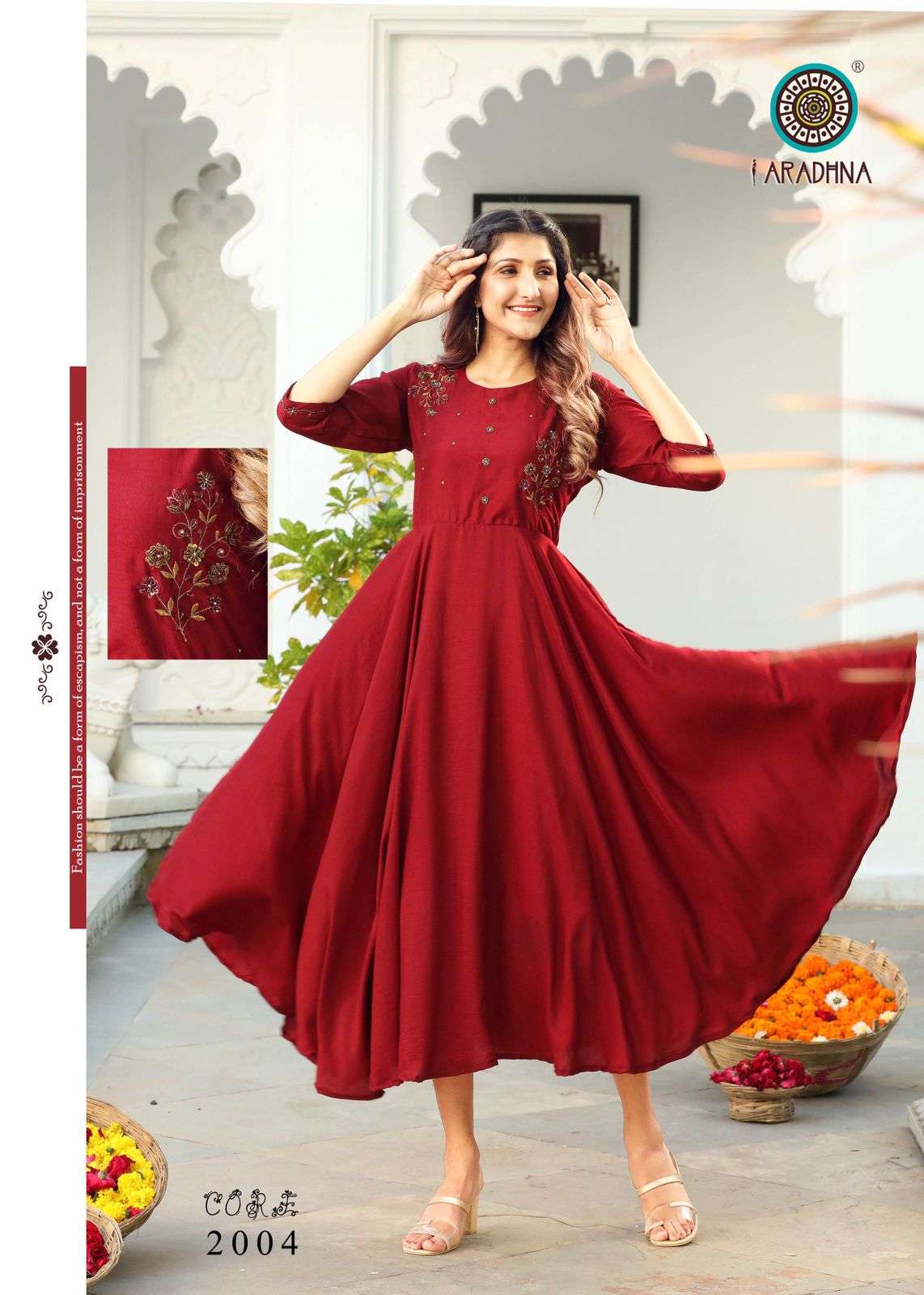 FASHION CORE VOL-2 BY ARADHNA FASHION 2001 TO 2006 SERIES BEAUTIFUL STYLISH FANCY COLORFUL CASUAL WEAR & ETHNIC WEAR COTTON SILK WITH WORK GOWNS AT WHOLESALE PRICE
