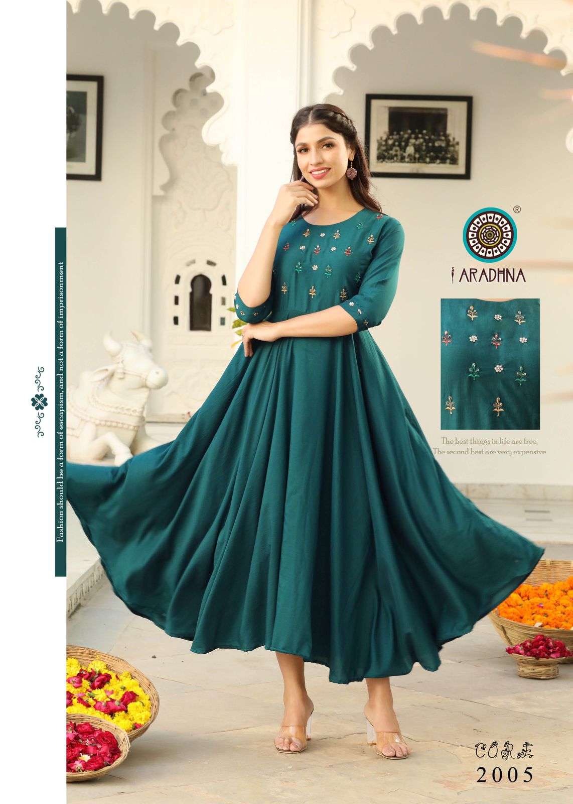 FASHION CORE VOL-2 BY ARADHNA FASHION 2001 TO 2006 SERIES BEAUTIFUL STYLISH FANCY COLORFUL CASUAL WEAR & ETHNIC WEAR COTTON SILK WITH WORK GOWNS AT WHOLESALE PRICE
