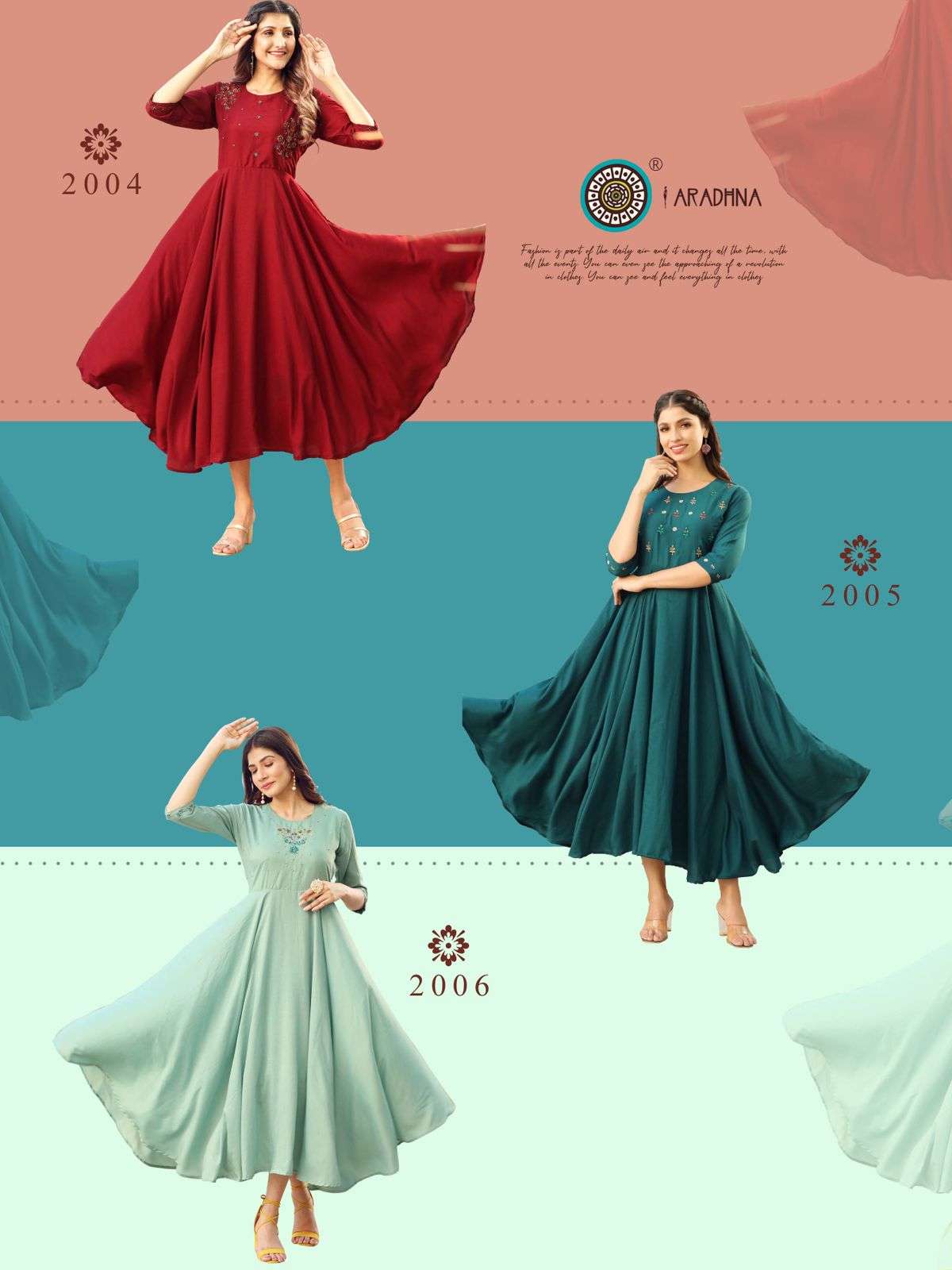 FASHION CORE VOL-2 BY ARADHNA FASHION 2001 TO 2006 SERIES BEAUTIFUL STYLISH FANCY COLORFUL CASUAL WEAR & ETHNIC WEAR COTTON SILK WITH WORK GOWNS AT WHOLESALE PRICE