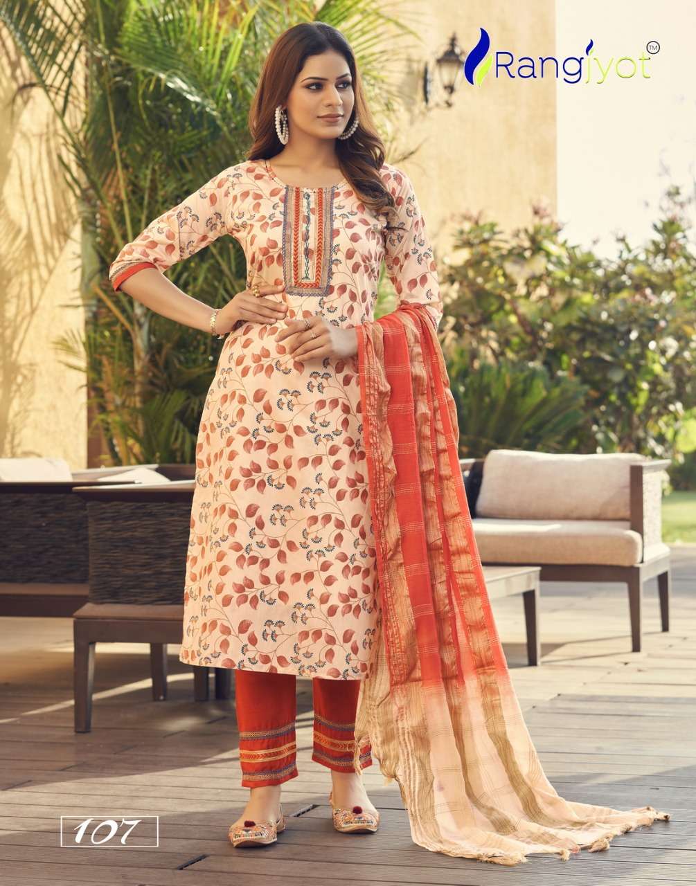 SAHELI BY RANGJYOT FASHION 101 TO 108 SERIES BEAUTIFUL SUITS COLORFUL STYLISH FANCY CASUAL WEAR & ETHNIC WEAR CHANDERI PRINT DRESSES AT WHOLESALE PRICE