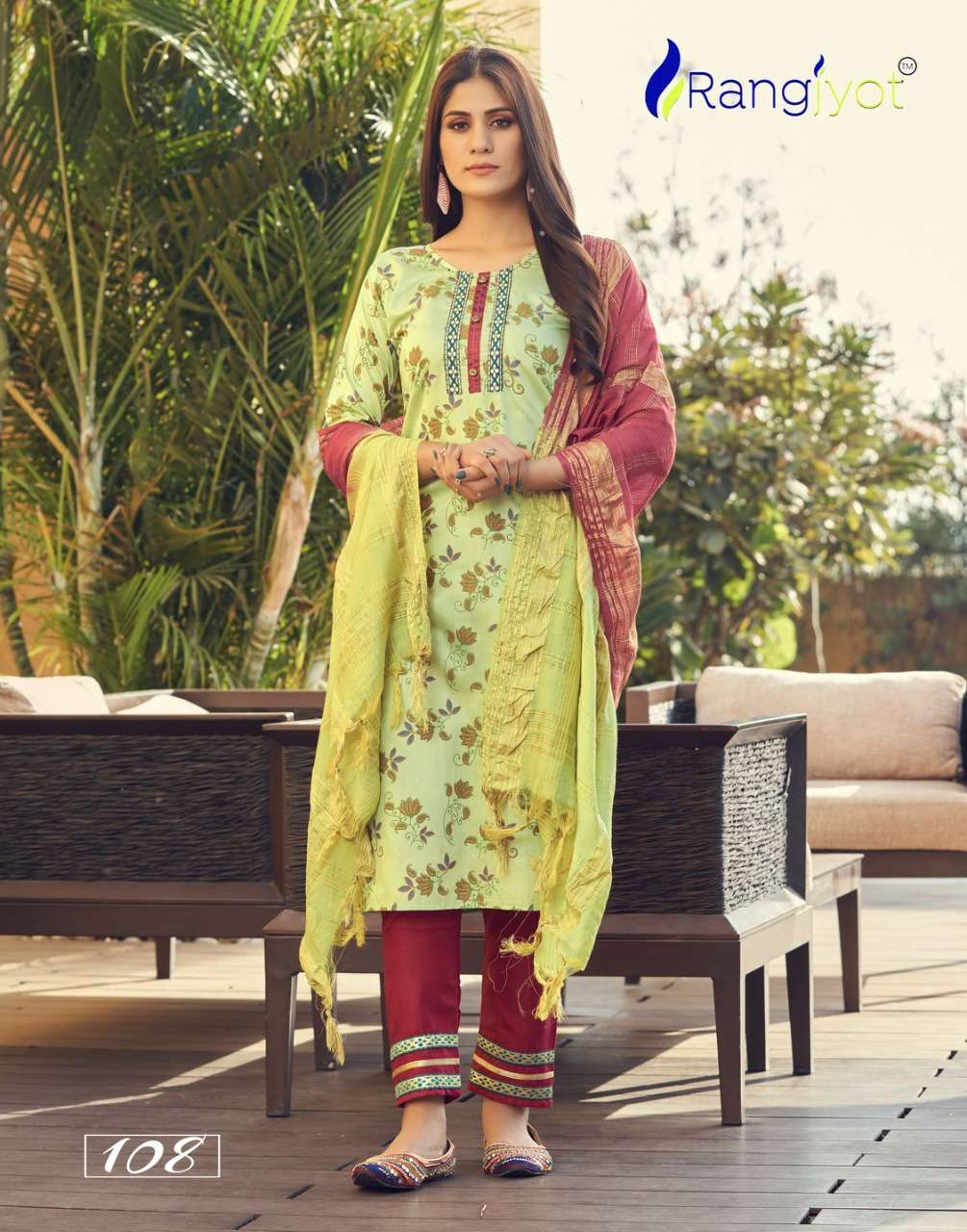 SAHELI BY RANGJYOT FASHION 101 TO 108 SERIES BEAUTIFUL SUITS COLORFUL STYLISH FANCY CASUAL WEAR & ETHNIC WEAR CHANDERI PRINT DRESSES AT WHOLESALE PRICE