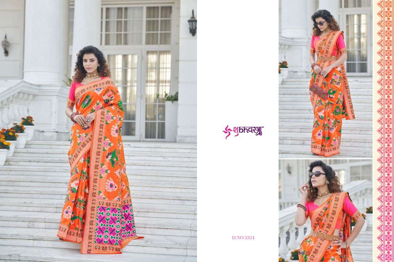 Patola Vol-6 By Shubhkala 5351 To 5354 Series Indian Traditional Wear Collection Beautiful Stylish Fancy Colorful Party Wear & Occasional Wear Patola Silk Sarees At Wholesale Price