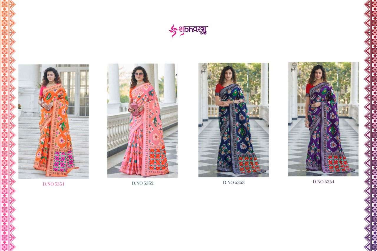 Patola Vol-6 By Shubhkala 5351 To 5354 Series Indian Traditional Wear Collection Beautiful Stylish Fancy Colorful Party Wear & Occasional Wear Patola Silk Sarees At Wholesale Price