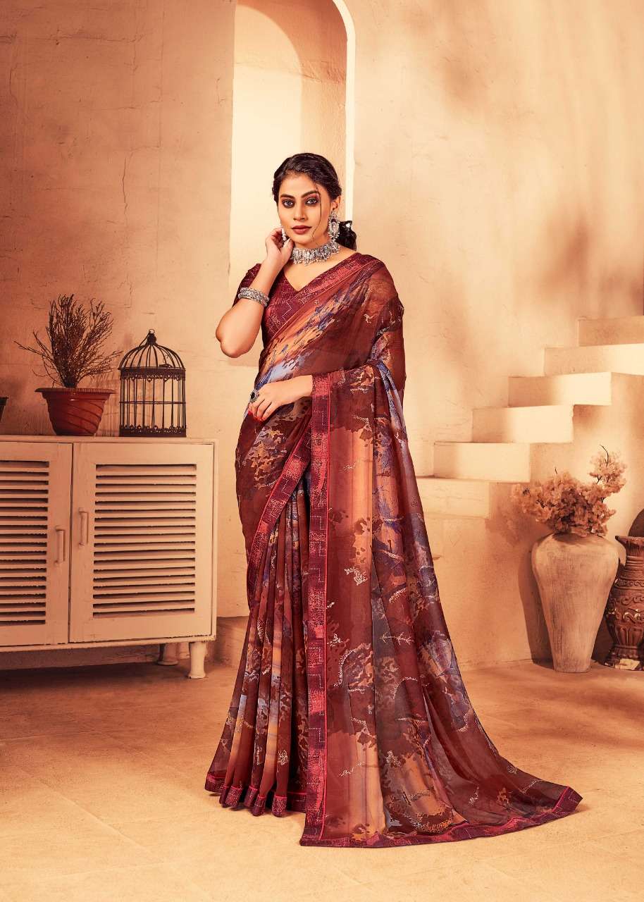 VIPASA VOL-2 BY VALLABHI PRINTS 23216 TO 23223 SERIES INDIAN TRADITIONAL WEAR COLLECTION BEAUTIFUL STYLISH FANCY COLORFUL PARTY WEAR & OCCASIONAL WEAR GEORGETTE PRINT SAREES AT WHOLESALE PRICE