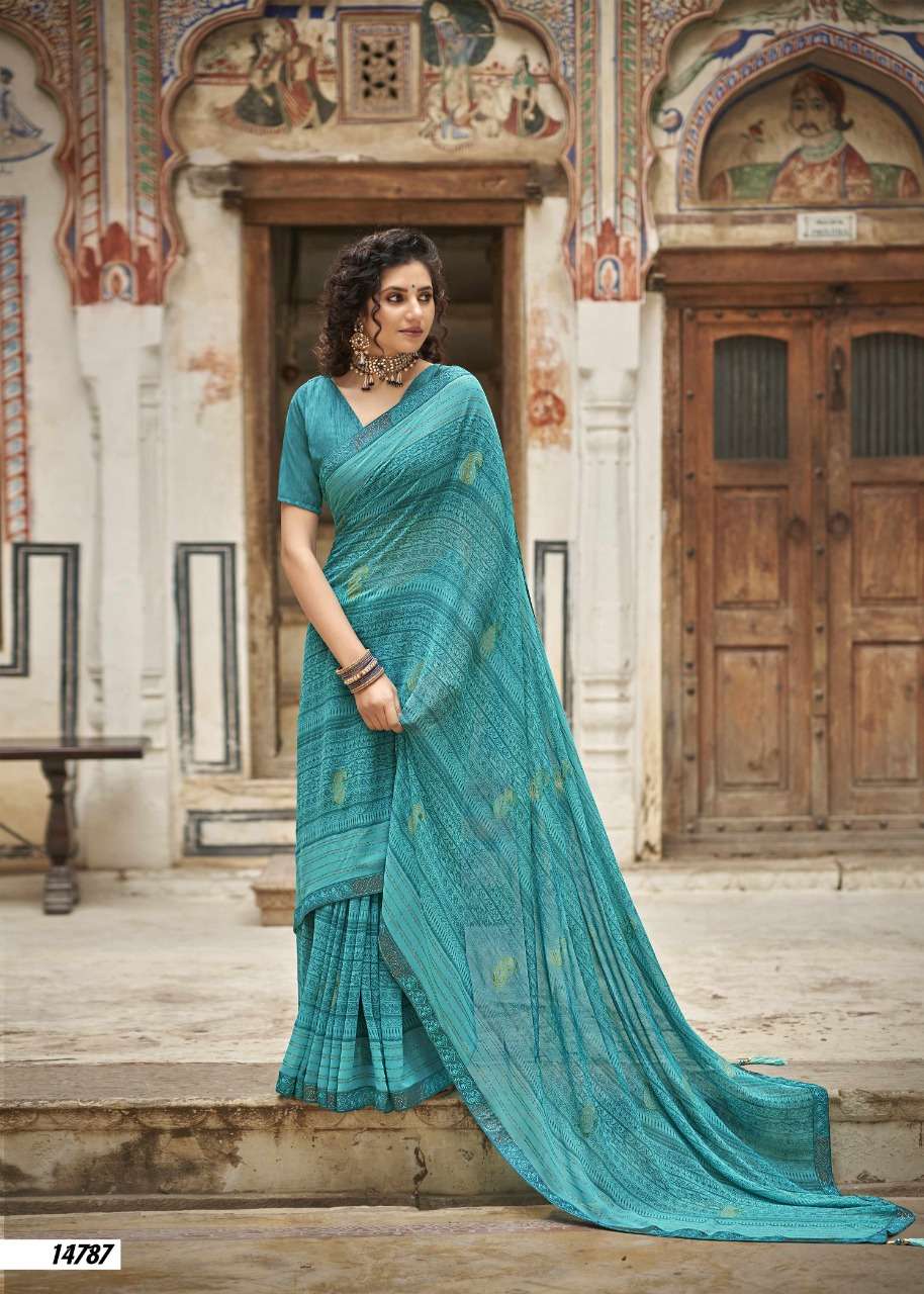 HIt-CHOICE BY VALLABHI PRINTS 14781 TO 14788 SERIES INDIAN TRADITIONAL WEAR COLLECTION BEAUTIFUL STYLISH FANCY COLORFUL PARTY WEAR & OCCASIONAL WEAR GEORGETTE PRINT SAREES AT WHOLESALE PRICE