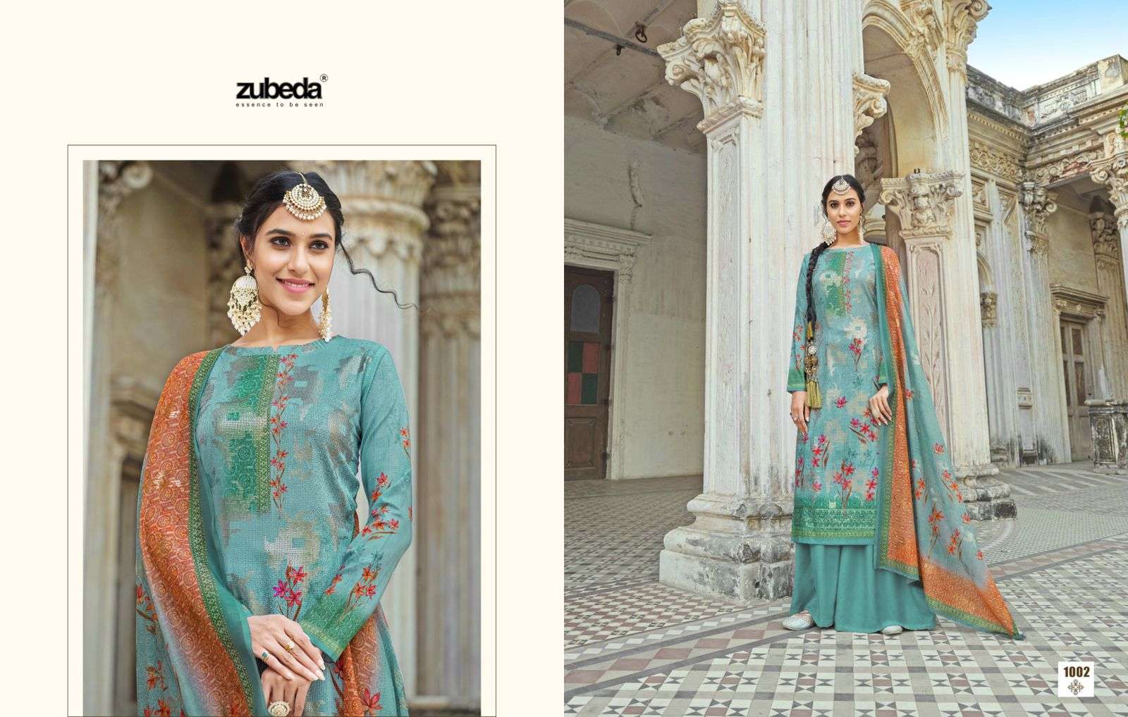 MANPREET BY ZUBEDA 1001 TO 1008 SERIES BEAUTIFUL STYLISH SHARARA SUITS FANCY COLORFUL CASUAL WEAR & ETHNIC WEAR & READY TO WEAR MUSLIN DIGITAL PRINT DRESSES AT WHOLESALE PRICE