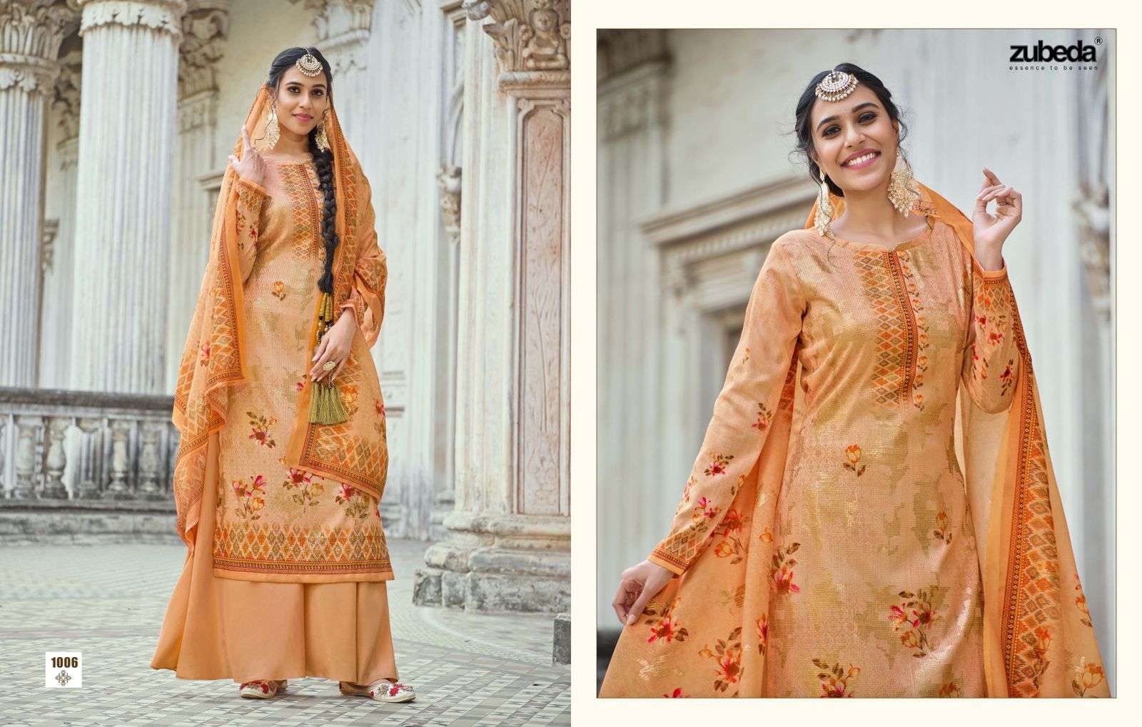 MANPREET BY ZUBEDA 1001 TO 1008 SERIES BEAUTIFUL STYLISH SHARARA SUITS FANCY COLORFUL CASUAL WEAR & ETHNIC WEAR & READY TO WEAR MUSLIN DIGITAL PRINT DRESSES AT WHOLESALE PRICE