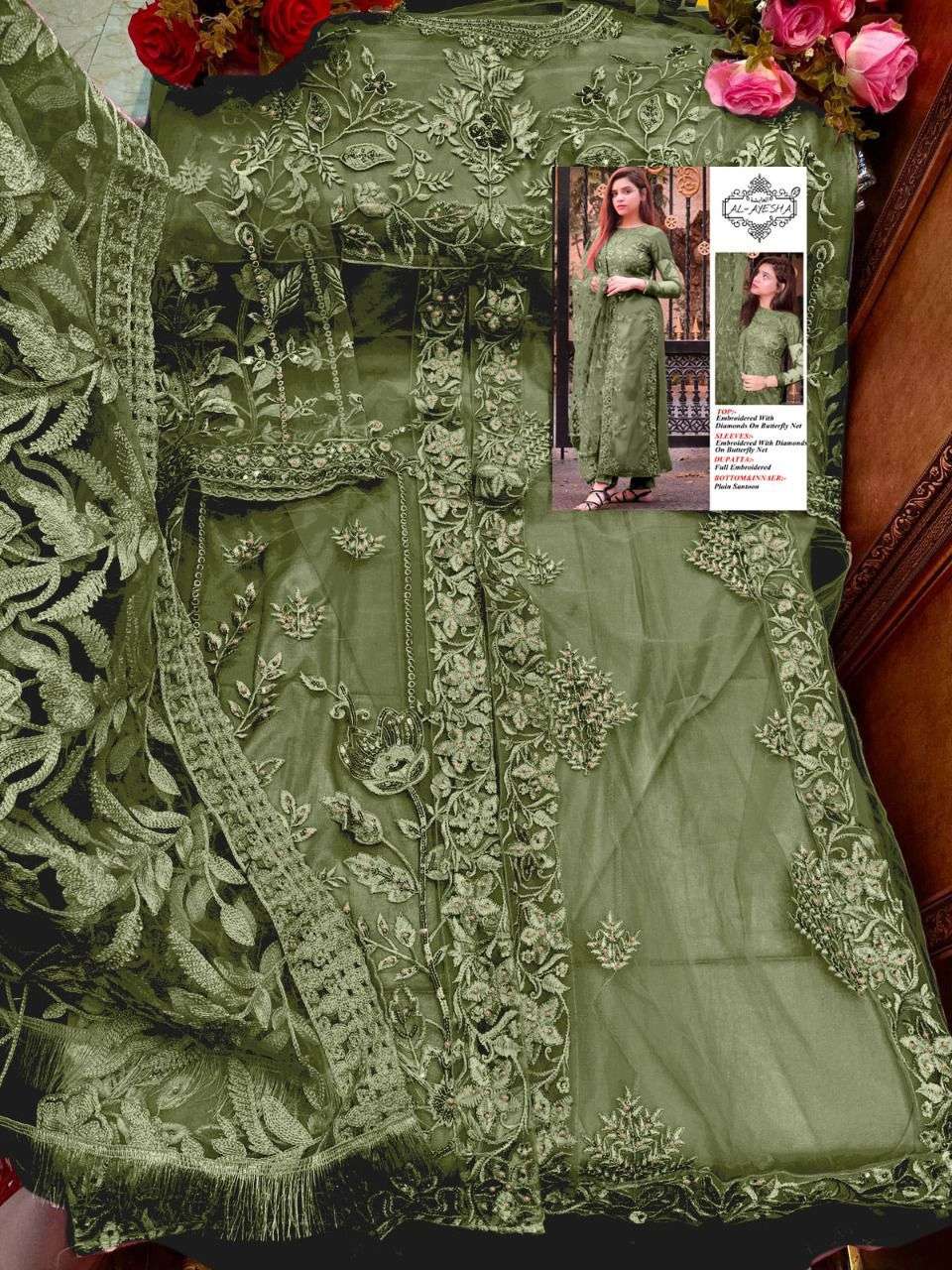 AL AYESHA VOL-8 BY FASHID WHOLESALE 801 TO 803 SERIES DESIGNER PAKISTANI SUITS BEAUTIFUL FANCY COLORFUL STYLISH PARTY WEAR & OCCASIONAL WEAR BUTTERFLY NET EMBROIDERY DRESSES AT WHOLESALE PRICE