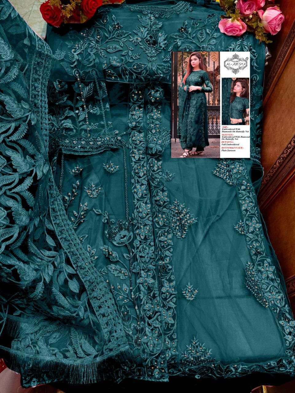 AL AYESHA VOL-8 BY FASHID WHOLESALE 801 TO 803 SERIES DESIGNER PAKISTANI SUITS BEAUTIFUL FANCY COLORFUL STYLISH PARTY WEAR & OCCASIONAL WEAR BUTTERFLY NET EMBROIDERY DRESSES AT WHOLESALE PRICE
