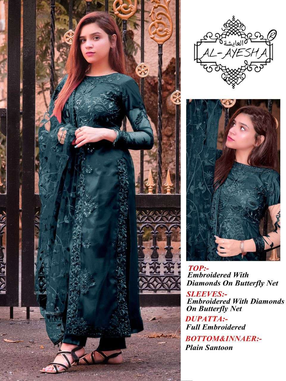AL AYESHA VOL-8 BY FASHID WHOLESALE 801 TO 803 SERIES DESIGNER PAKISTANI SUITS BEAUTIFUL FANCY COLORFUL STYLISH PARTY WEAR & OCCASIONAL WEAR BUTTERFLY NET EMBROIDERY DRESSES AT WHOLESALE PRICE