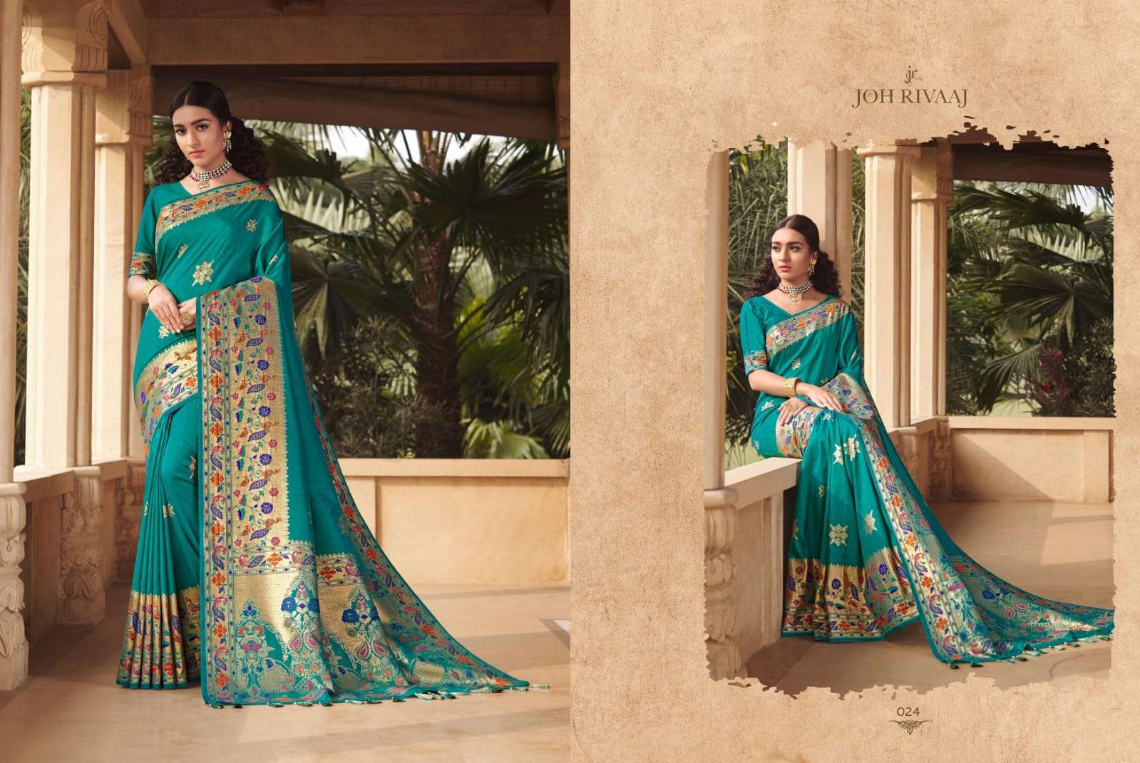 BUNAI VOL-2 BY JOH RIVAAJ 021 TO 027 SERIES INDIAN TRADITIONAL WEAR COLLECTION BEAUTIFUL STYLISH FANCY COLORFUL PARTY WEAR & OCCASIONAL WEAR SILK SAREES AT WHOLESALE PRICE