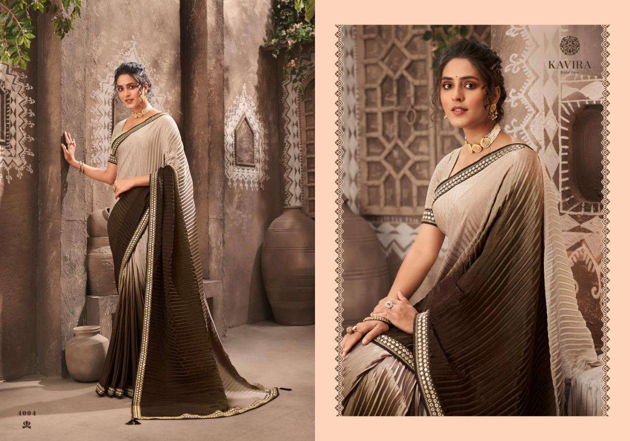 Suhan By Kavira 4001 To 4009 Series Indian Traditional Wear Collection Beautiful Stylish Fancy Colorful Party Wear & Occasional Wear Georgett Sarees At Wholesale Price