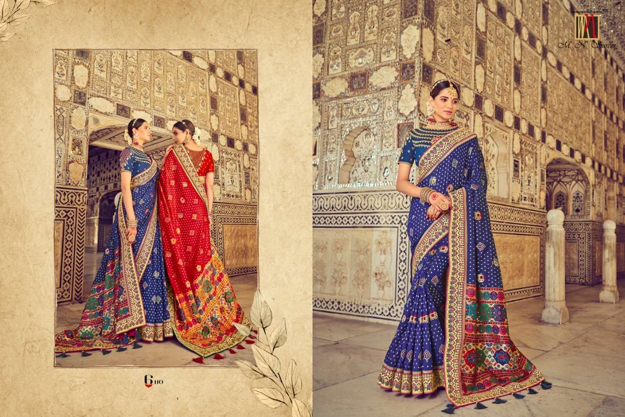 Raj Gharana Vol-2 By M N Sarees 6101 To 6115 Series Indian Traditional Wear Collection Beautiful Stylish Fancy Colorful Party Wear & Occasional Wear Pure Silk Sarees At Wholesale Price