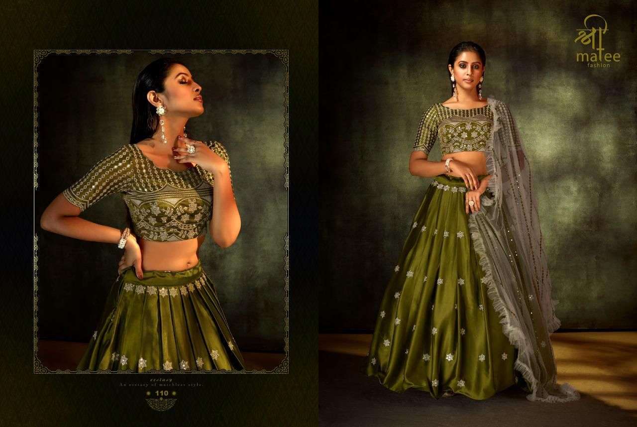 BREEZE BY SHREE MATEE FASHION 109 TO 112 SERIES DESIGNER BEAUTIFUL NAVRATRI COLLECTION OCCASIONAL WEAR & PARTY WEAR FAUX GEORGETTE/SATIN/BUTTERFLY NET LEHENGAS AT WHOLESALE PRICE