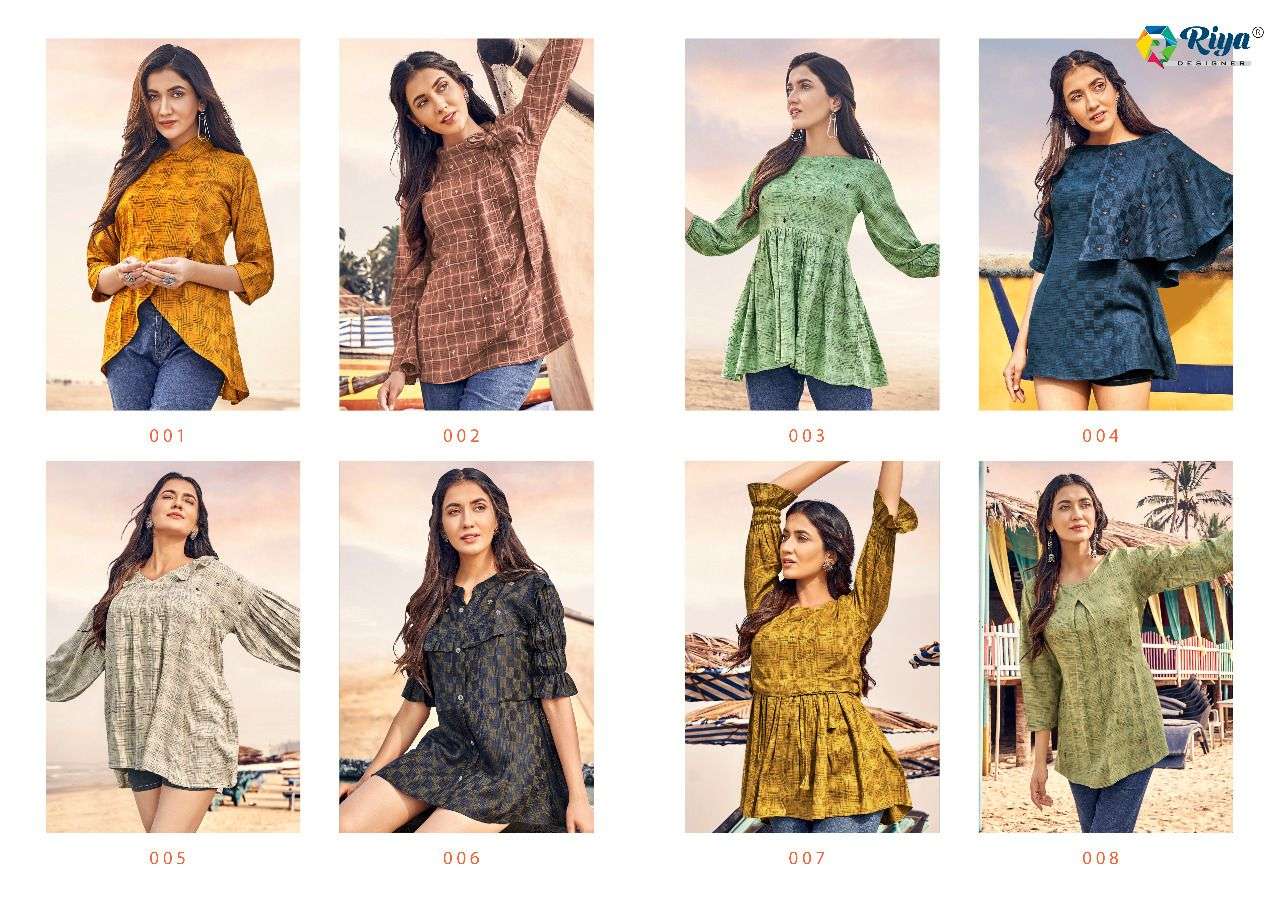 CRUZE BY RIYA DESIGNER 001 TO 008 SERIES BEAUTIFUL STYLISH FANCY COLORFUL CASUAL WEAR & ETHNIC WEAR FANCY EMBROIDERED TOPS AT WHOLESALE PRICE