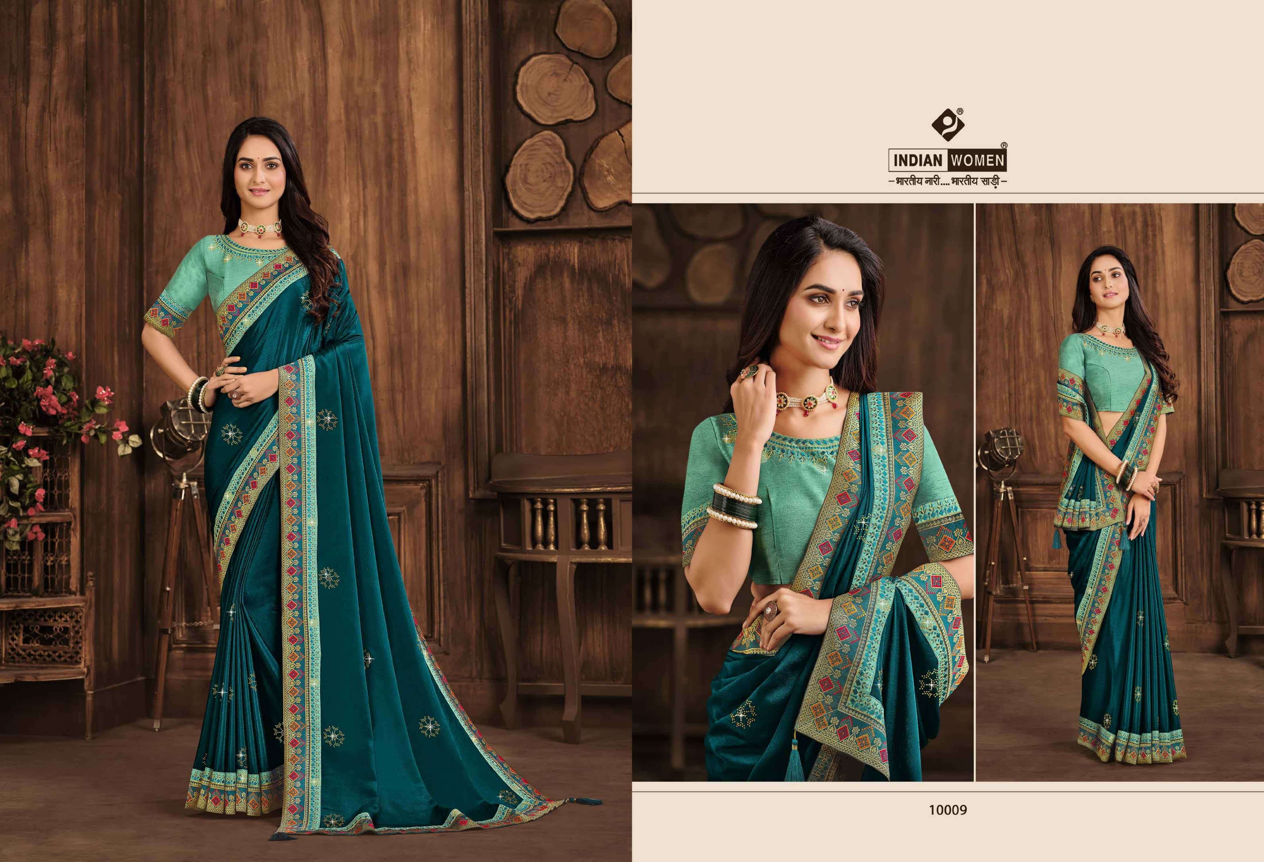 NEW PLATINUM BY INDIAN WOMEN 10008 TO 10013 SERIES INDIAN TRADITIONAL WEAR COLLECTION BEAUTIFUL STYLISH FANCY COLORFUL PARTY WEAR & OCCASIONAL WEAR FANCY SAREES AT WHOLESALE PRICE