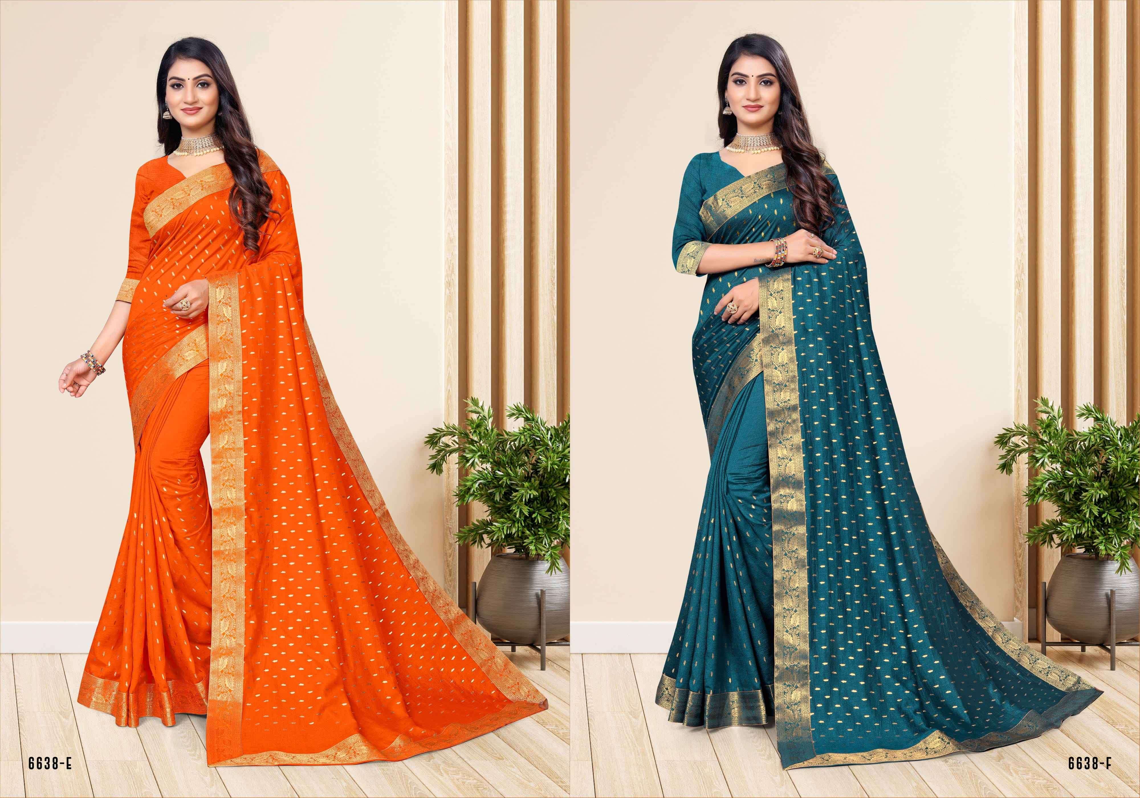 RABDI JALEBI VOL-8 BY INDIAN WOMEN 6638-A TO 6638-H SERIES INDIAN TRADITIONAL WEAR COLLECTION BEAUTIFUL STYLISH FANCY COLORFUL PARTY WEAR & OCCASIONAL WEAR VICHITRA SILK SAREES AT WHOLESALE PRICE
