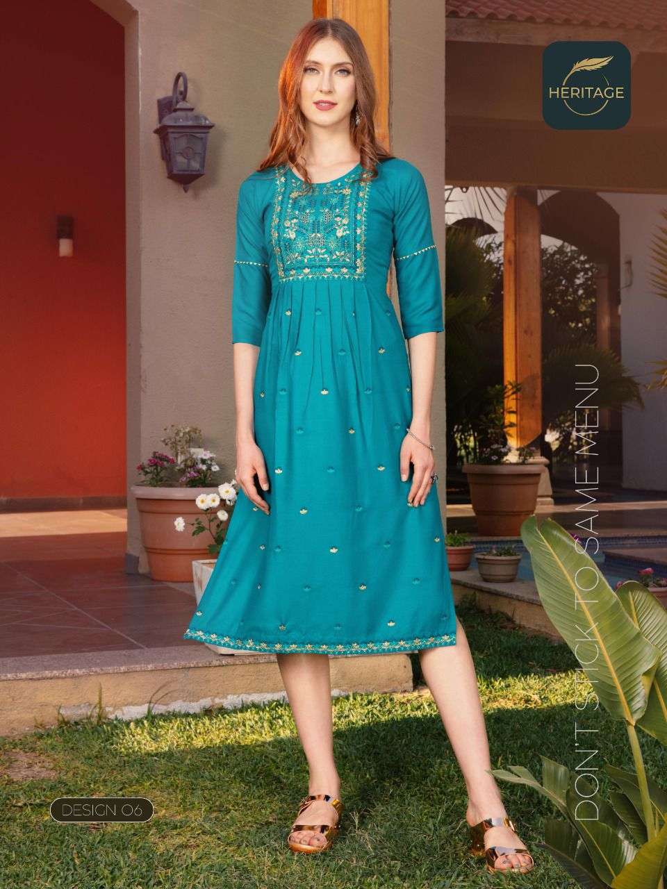 CHERISH BY HERITAGE 01 TO 08 SERIES DESIGNER STYLISH FANCY COLORFUL BEAUTIFUL PARTY WEAR & ETHNIC WEAR COLLECTION RAYON EMBROIDERY KURTIS AT WHOLESALE PRICE