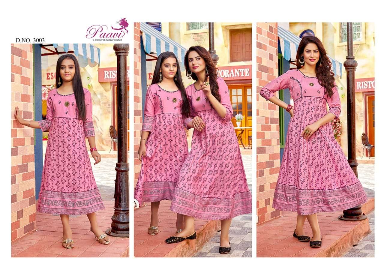 MAHER VOL-3 BY PAAVI 3001 TO 3010 SERIES BEAUTIFUL STYLISH FANCY COLORFUL CASUAL WEAR & ETHNIC WEAR RAYON PRINT WITH WORK GOWNS AT WHOLESALE PRICE