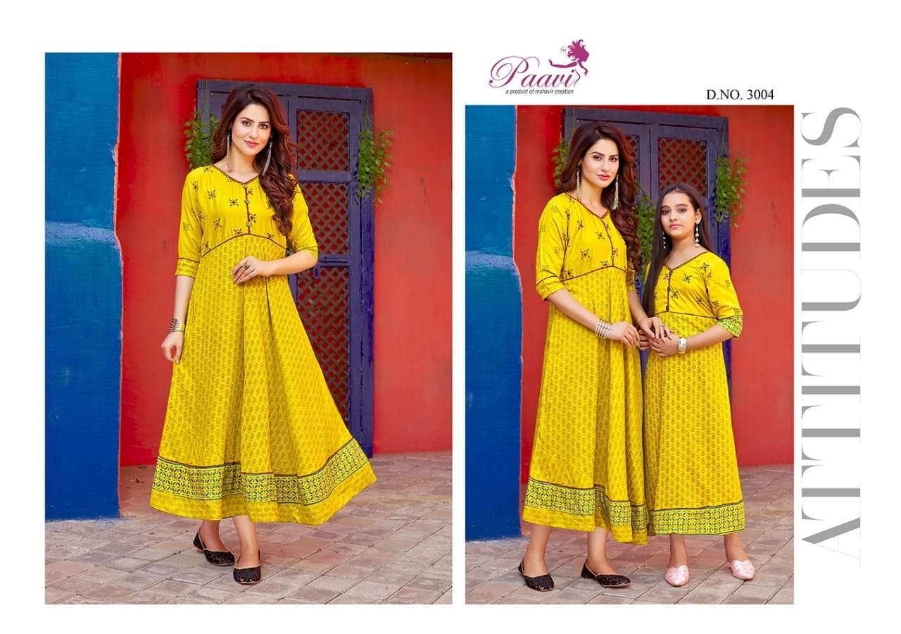MAHER VOL-3 BY PAAVI 3001 TO 3010 SERIES BEAUTIFUL STYLISH FANCY COLORFUL CASUAL WEAR & ETHNIC WEAR RAYON PRINT WITH WORK GOWNS AT WHOLESALE PRICE