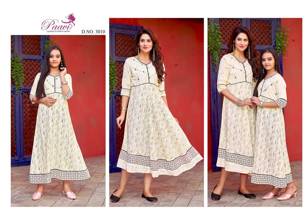 MAHER VOL-3 BY PAAVI 3001 TO 3010 SERIES BEAUTIFUL STYLISH FANCY COLORFUL CASUAL WEAR & ETHNIC WEAR RAYON PRINT WITH WORK GOWNS AT WHOLESALE PRICE