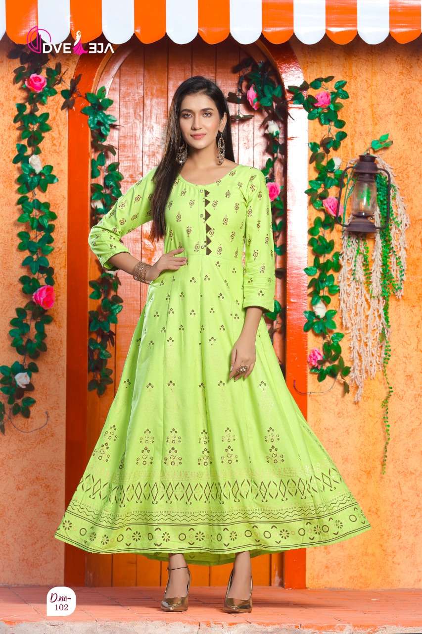 SHAGUN BY DVEEJA 101 TO 108 SERIES BEAUTIFUL STYLISH FANCY COLORFUL CASUAL WEAR & ETHNIC WEAR HEAVY RAYON GOWNS AT WHOLESALE PRICE