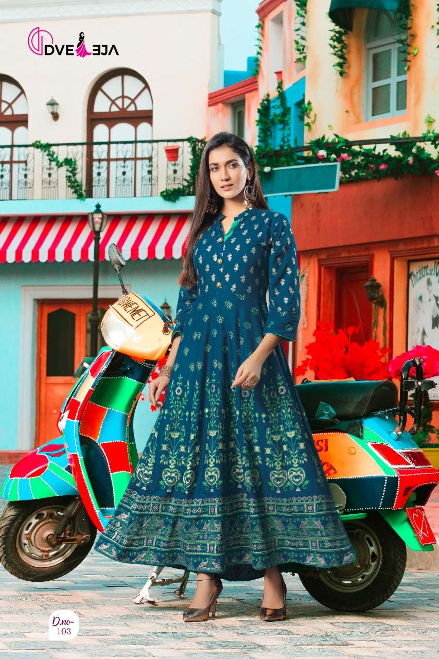 SHAGUN BY DVEEJA 101 TO 108 SERIES BEAUTIFUL STYLISH FANCY COLORFUL CASUAL WEAR & ETHNIC WEAR HEAVY RAYON GOWNS AT WHOLESALE PRICE