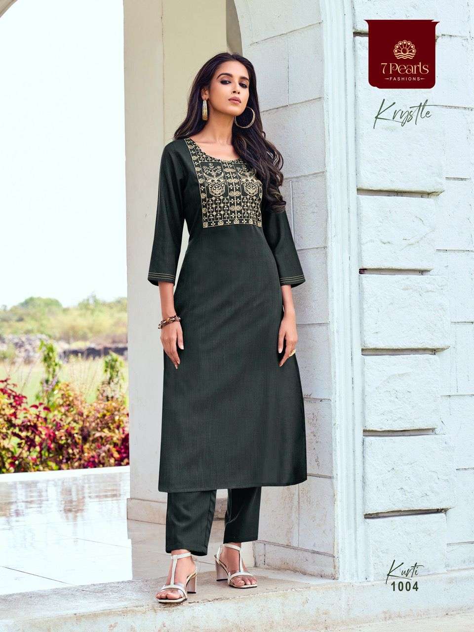 KRYSTLE BY 7 PEARLS 1001 TO 1006 SERIES DESIGNER STYLISH FANCY COLORFUL BEAUTIFUL PARTY WEAR & ETHNIC WEAR COLLECTION VISCOSE EMBROIDERY KURTIS AT WHOLESALE PRICE