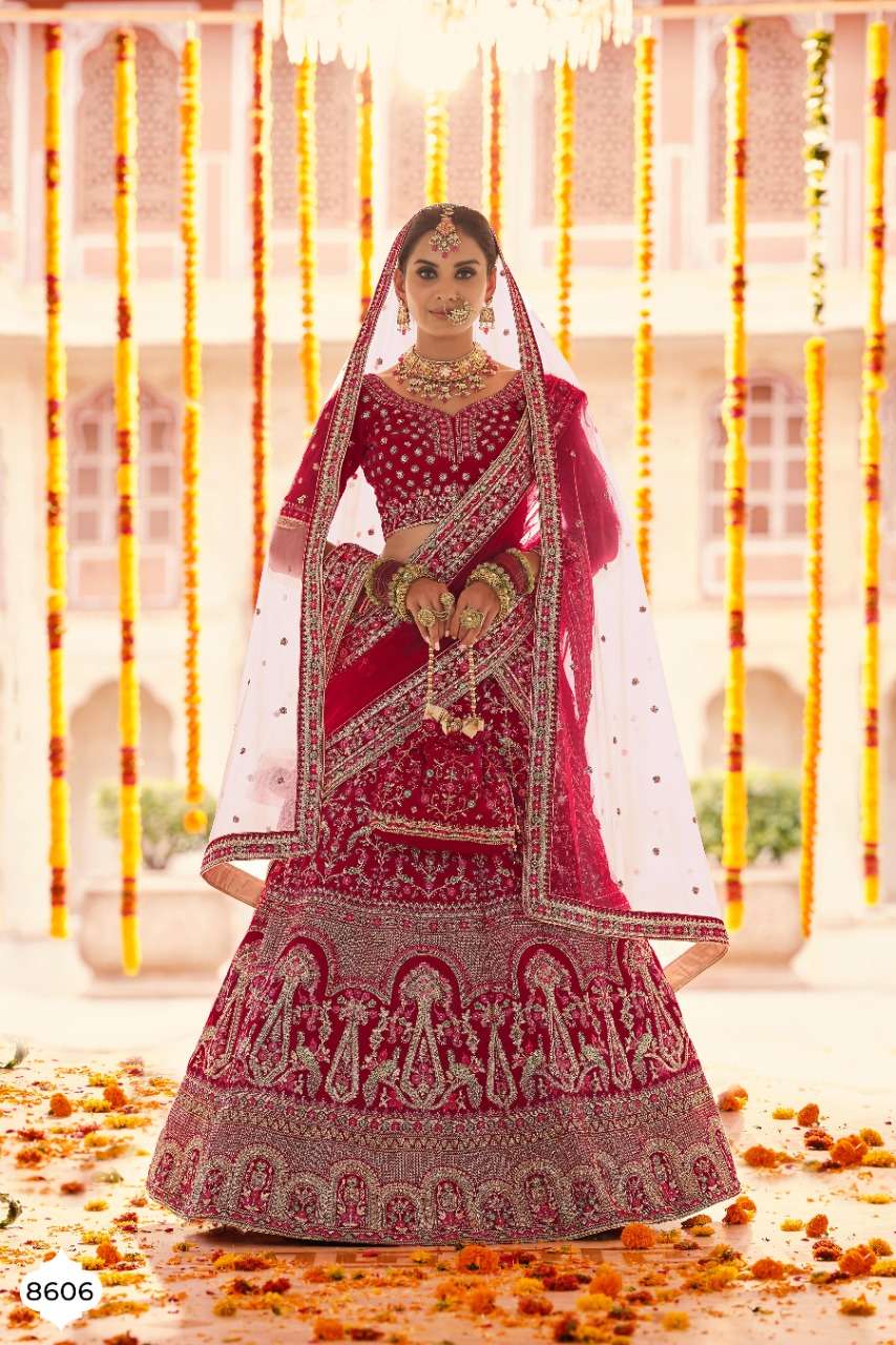 ARYA VOL-23 BY ARYA DESIGNS 8605 TO 8613 SERIES DESIGNER BEAUTIFUL WEDDING COLLECTION OCCASIONAL WEAR & PARTY WEAR GEORGETTE/ORGANZA/VELVET/CREPE LEHENGAS AT WHOLESALE PRICE