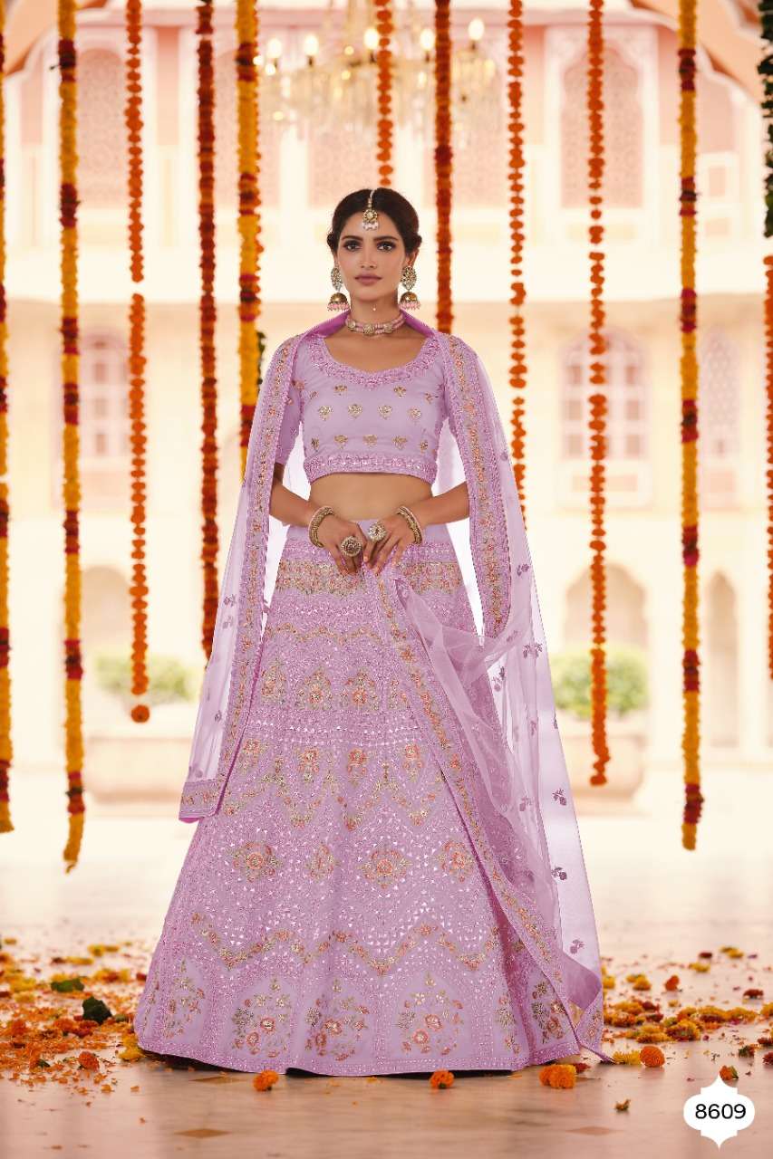 ARYA VOL-23 BY ARYA DESIGNS 8605 TO 8613 SERIES DESIGNER BEAUTIFUL WEDDING COLLECTION OCCASIONAL WEAR & PARTY WEAR GEORGETTE/ORGANZA/VELVET/CREPE LEHENGAS AT WHOLESALE PRICE