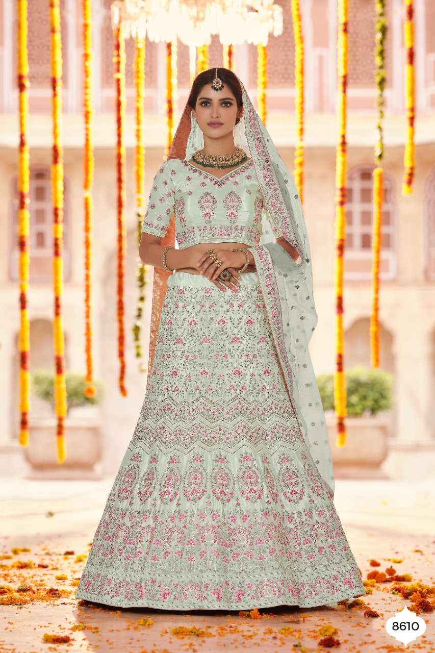 ARYA VOL-23 BY ARYA DESIGNS 8605 TO 8613 SERIES DESIGNER BEAUTIFUL WEDDING COLLECTION OCCASIONAL WEAR & PARTY WEAR GEORGETTE/ORGANZA/VELVET/CREPE LEHENGAS AT WHOLESALE PRICE