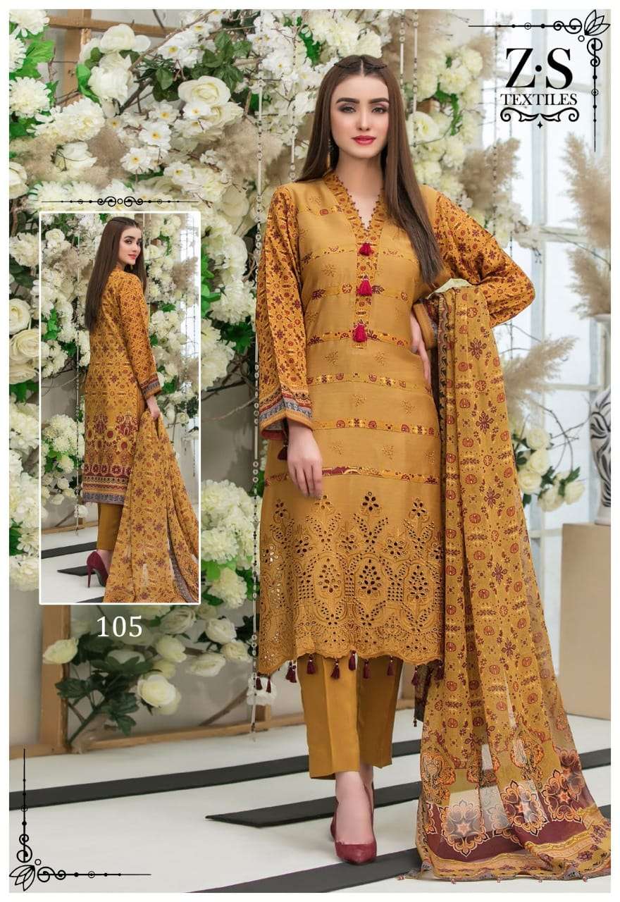 RANG REZA MID SUMMER EXCLUSIVE BY ZS TEXTILES 101 TO 110 SERIES INDIAN TRADITIONAL WEAR COLLECTION BEAUTIFUL STYLISH FANCY COLORFUL PARTY WEAR & OCCASIONAL WEAR PURE COTTON PRINT DRESSES AT WHOLESALE PRICE