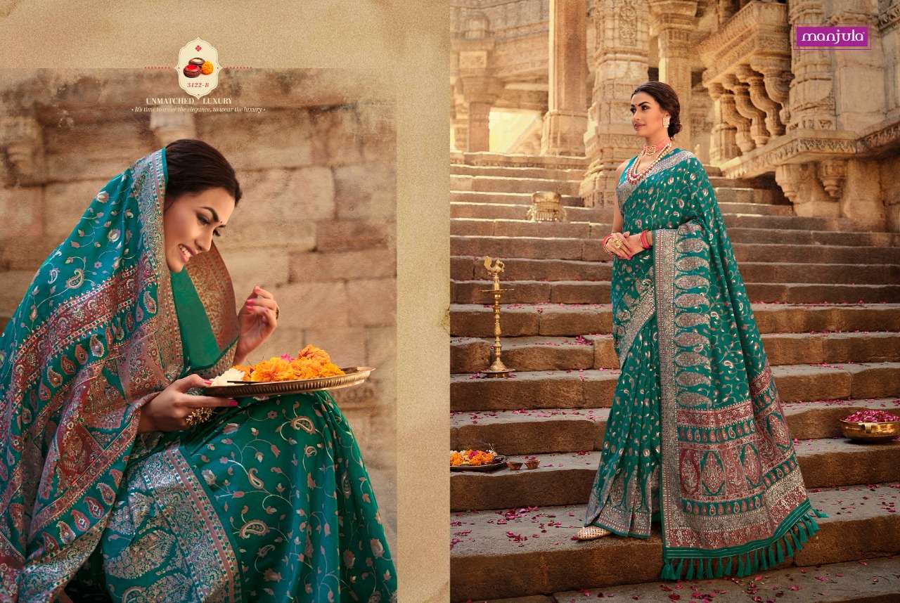 AARADHYA VOL-2 BY MANJULA INDIAN TRADITIONAL WEAR COLLECTION BEAUTIFUL STYLISH FANCY COLORFUL PARTY WEAR & OCCASIONAL WEAR SILK SAREES AT WHOLESALE PRICE