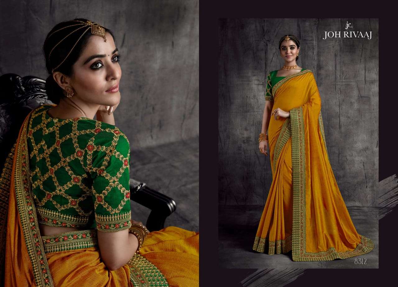 KADHAI VOL-2 BY JOH RIVAAJ 8301 TO 8319 SERIES INDIAN TRADITIONAL WEAR COLLECTION BEAUTIFUL STYLISH FANCY COLORFUL PARTY WEAR & OCCASIONAL WEAR FANCY SAREES AT WHOLESALE PRICE