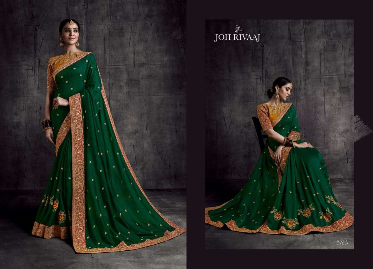 KADHAI VOL-2 BY JOH RIVAAJ 8301 TO 8319 SERIES INDIAN TRADITIONAL WEAR COLLECTION BEAUTIFUL STYLISH FANCY COLORFUL PARTY WEAR & OCCASIONAL WEAR FANCY SAREES AT WHOLESALE PRICE