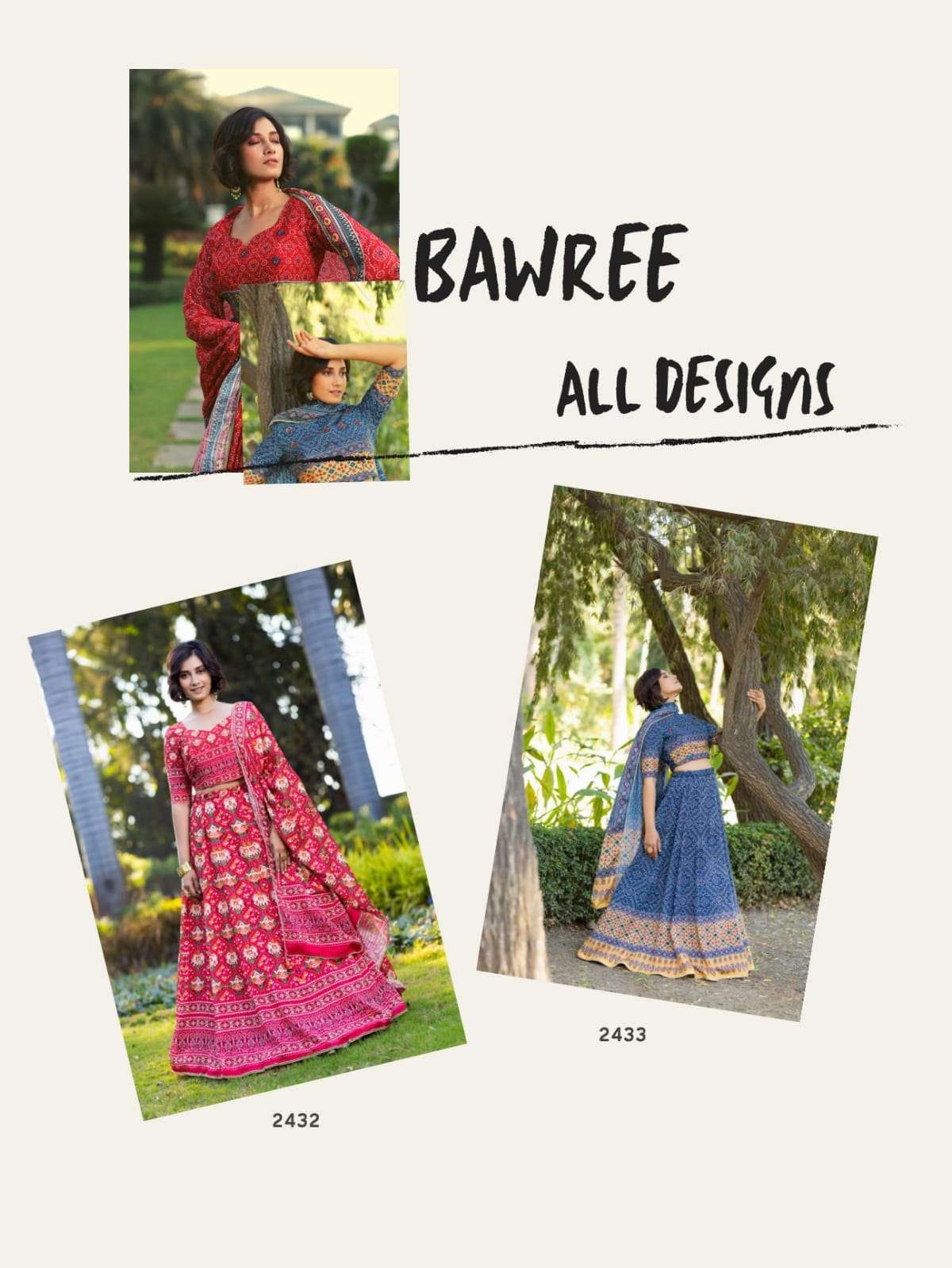 BAWREE BY ANANDAM 2432 TO 2436 SERIES DESIGNER BEAUTIFUL NAVRATRI COLLECTION OCCASIONAL WEAR & PARTY WEAR FANCY LEHENGAS AT WHOLESALE PRICE