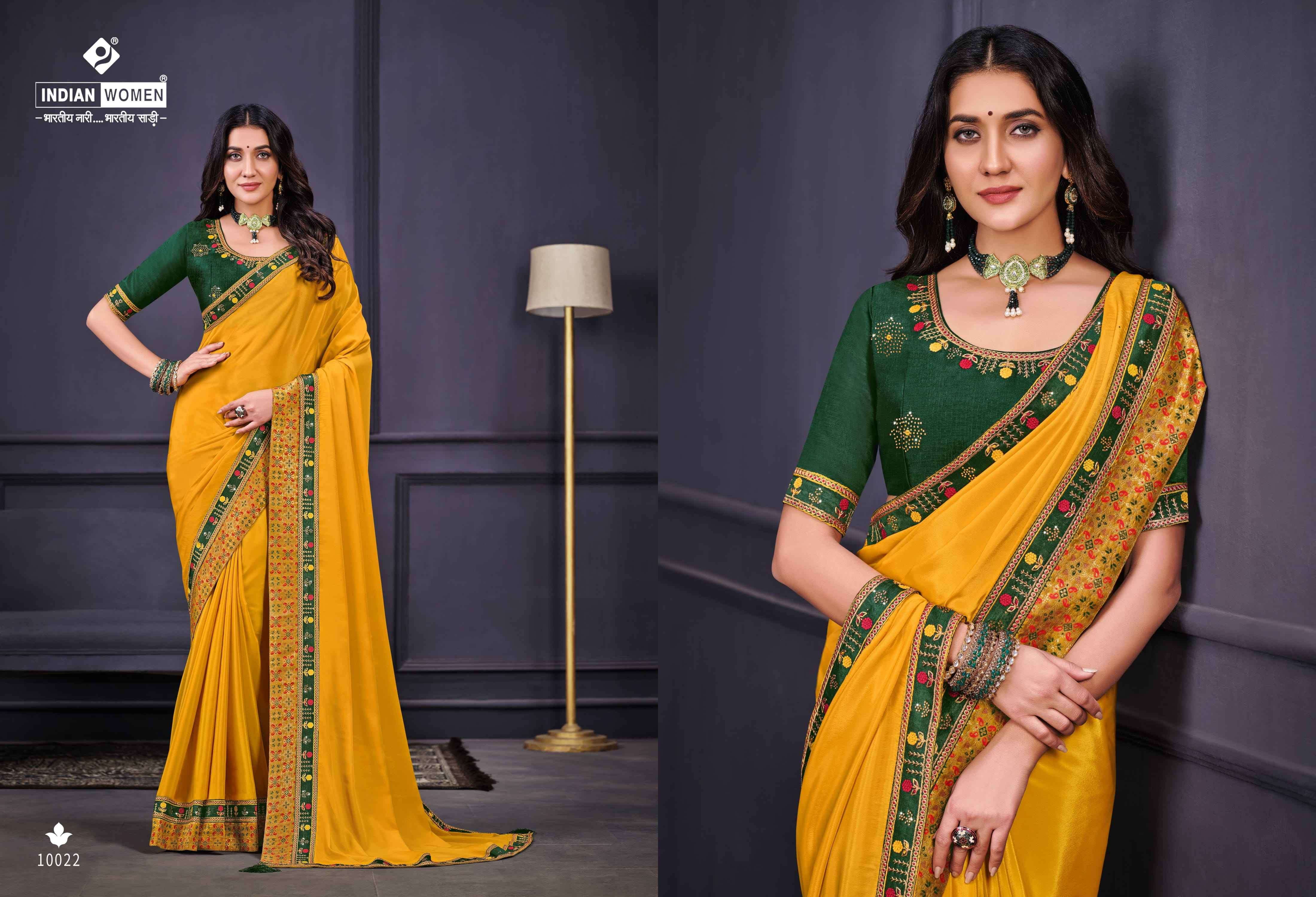 NEW ORANGE BY INDIAN WOMEN 10017 TO 10022 SERIES INDIAN TRADITIONAL WEAR COLLECTION BEAUTIFUL STYLISH FANCY COLORFUL PARTY WEAR & OCCASIONAL WEAR FANCY SAREES AT WHOLESALE PRICE