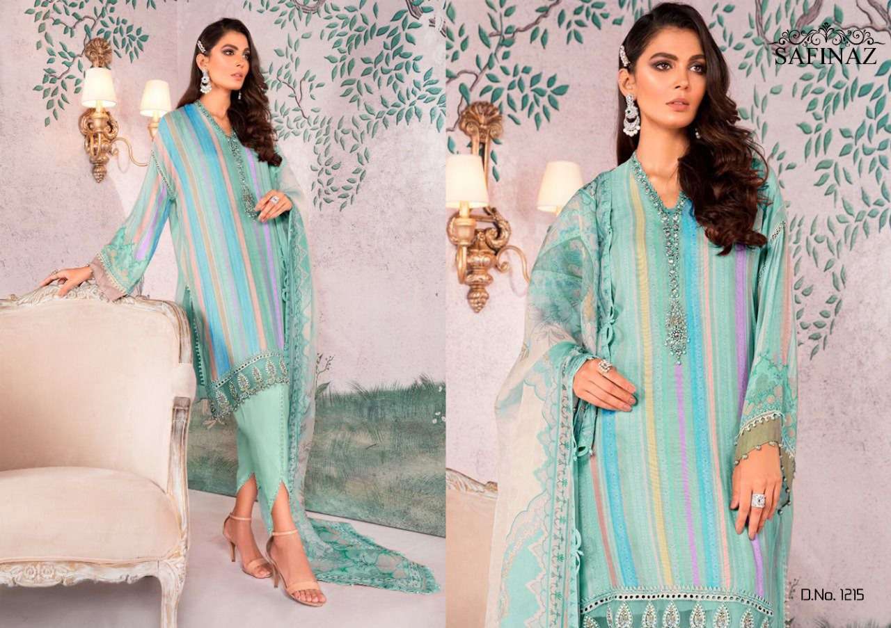 MARIA.B. VOL-8 BY SAFINAZ 1213 TO 1216 SERIES PAKISTANI WEAR COLLECTION BEAUTIFUL STYLISH FANCY COLORFUL PARTY WEAR & OCCASIONAL WEAR PURE COTTON LAWN WITH EMBROIDERED DRESSES AT WHOLESALE PRICE