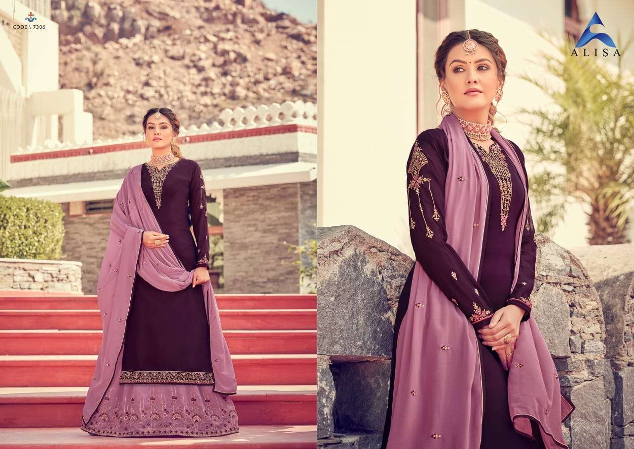 KIARA VOL-8 BY ALISA 7301 TO 7306 SERIES BEAUTIFUL SUITS COLORFUL STYLISH FANCY CASUAL WEAR & ETHNIC WEAR PURE FAUX GEORGETTE DRESSES AT WHOLESALE PRICE