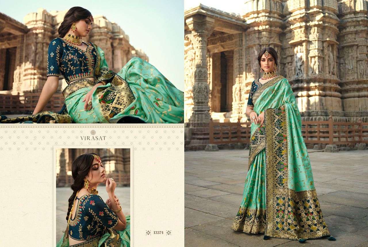 VIRASAT VOL-47 BY VIRASAT 13374 TO 13388 SERIES DESIGNER STYLISH FANCY COLORFUL BEAUTIFUL PARTY WEAR & ETHNIC WEAR COLLECTION SILK GOWNS AT WHOLESALE PRICE