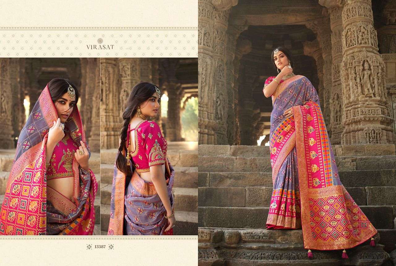 VIRASAT VOL-47 BY VIRASAT 13374 TO 13388 SERIES DESIGNER STYLISH FANCY COLORFUL BEAUTIFUL PARTY WEAR & ETHNIC WEAR COLLECTION SILK GOWNS AT WHOLESALE PRICE
