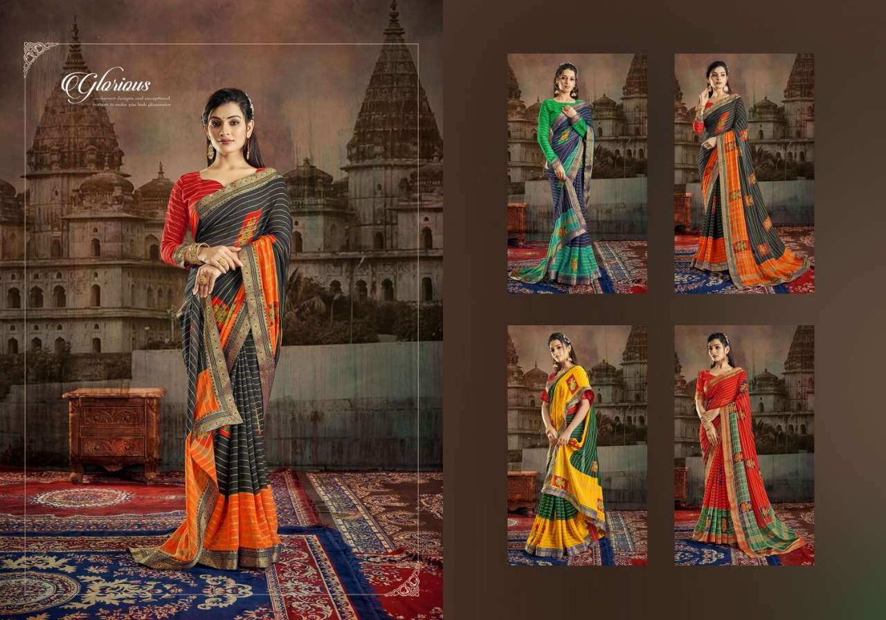 ANITA GEORGETTE BY YADU NANDAN FASHION 01 TO 04 SERIES INDIAN TRADITIONAL WEAR COLLECTION BEAUTIFUL STYLISH FANCY COLORFUL PARTY WEAR & OCCASIONAL WEAR GEORGETTE PRINT SAREES AT WHOLESALE PRICE