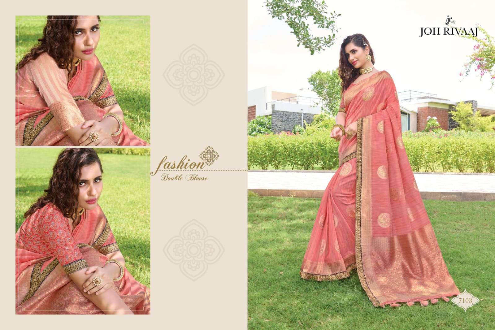 JANSI VOL-71 BY JOH RIVAAJ 7101 TO 7109 SERIES INDIAN TRADITIONAL WEAR COLLECTION BEAUTIFUL STYLISH FANCY COLORFUL PARTY WEAR & OCCASIONAL WEAR SILK WITH WORK SAREES AT WHOLESALE PRICE