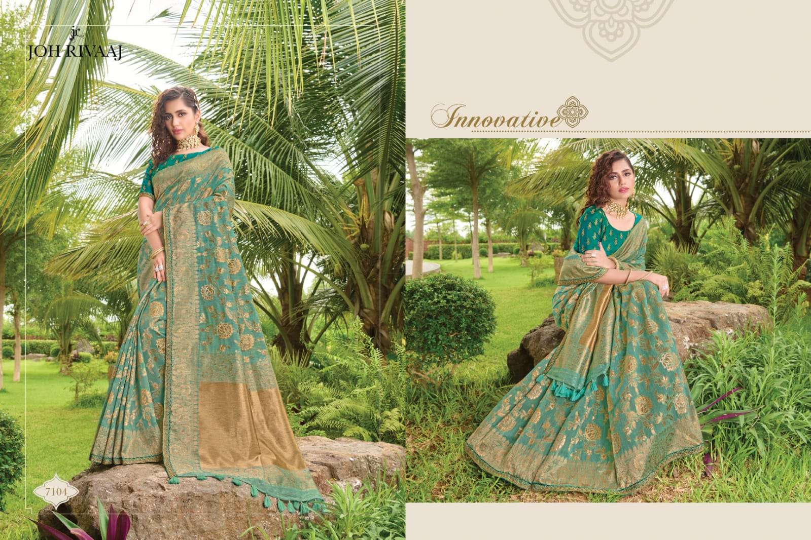 JANSI VOL-71 BY JOH RIVAAJ 7101 TO 7109 SERIES INDIAN TRADITIONAL WEAR COLLECTION BEAUTIFUL STYLISH FANCY COLORFUL PARTY WEAR & OCCASIONAL WEAR SILK WITH WORK SAREES AT WHOLESALE PRICE