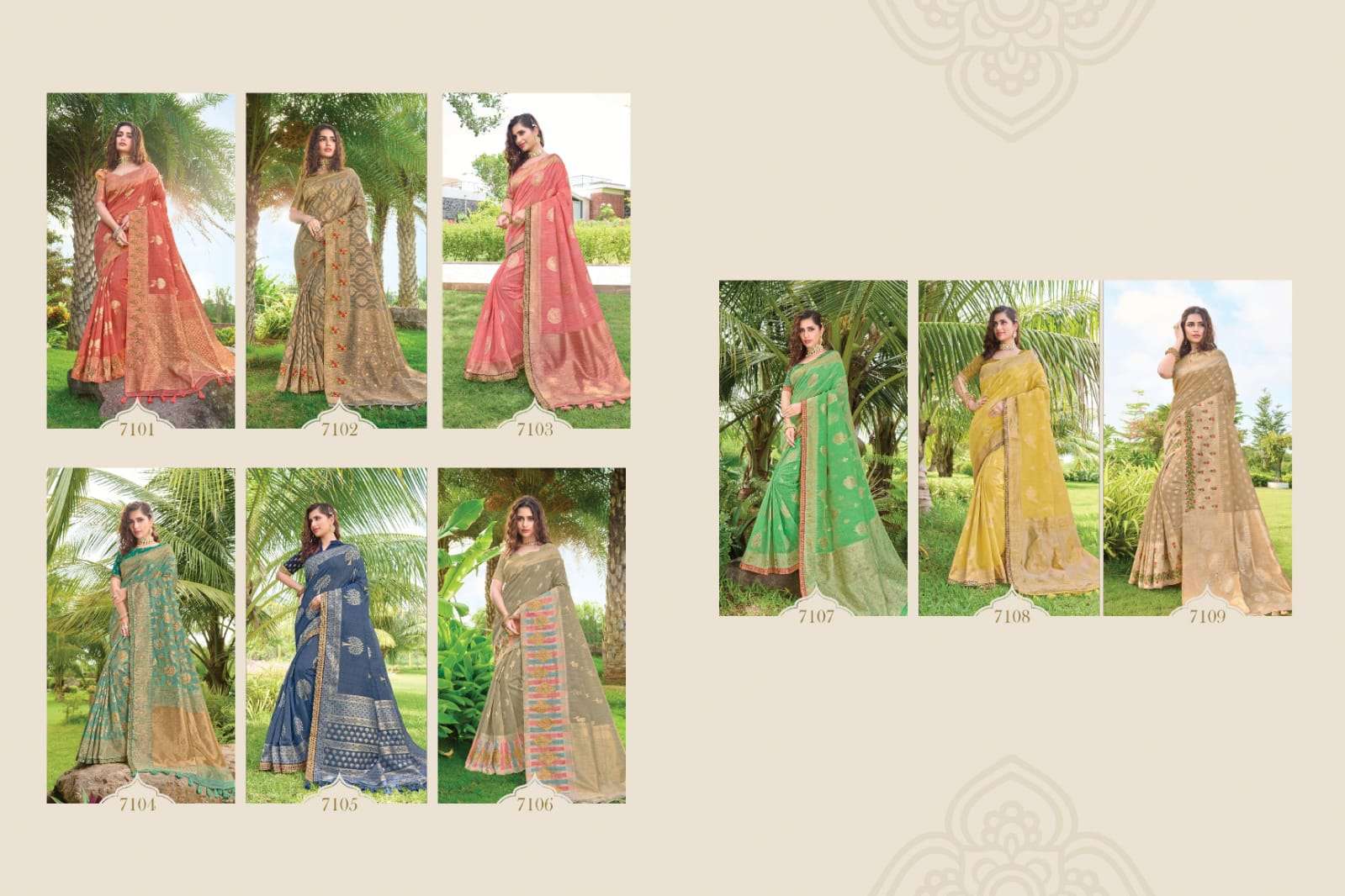 JANSI VOL-71 BY JOH RIVAAJ 7101 TO 7109 SERIES INDIAN TRADITIONAL WEAR COLLECTION BEAUTIFUL STYLISH FANCY COLORFUL PARTY WEAR & OCCASIONAL WEAR SILK WITH WORK SAREES AT WHOLESALE PRICE